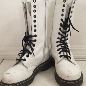 White 14 eyelet Dr. Martens